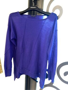 Eileen Fisher Merino Wool Deep Purple Knit Top